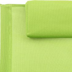 shumee zöld acél és textilén napozóágy párnával