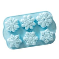 NordicWare Forma hat kis FAGYASZTOTT cupcake-hez, kék hópelyhek formájában