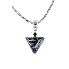 Lampglas Elegáns nyaklánc Black Marble Triangle tiszta ezüsttel a Lampglas NTA2 gyöngyben