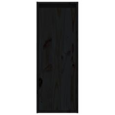 Greatstore 2 darab fekete tömör fenyőfa faliszekrény 30 x 30 x 80 cm