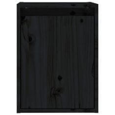Greatstore 2 darab fekete tömör fenyőfa faliszekrény 30 x 30 x 40 cm