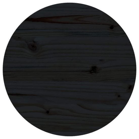 shumee fekete tömör fenyőfa asztallap Ø40 x 2,5 cm