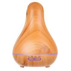 BigBuy Modern, fa mintázatú aromaterápiás diffúzor párásító készlet - távirányítóval, 3 darab illóolajjal (BB-16483)