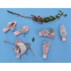 BB-Shop BestDiverse Hajdíszek, 6 darab, kislányok számára, Kis virágok, Sárgarépa, Rózsaszín