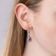 Silvego Luxus ezüst fülbevaló rubinnal és cirkónium kővel FWE10130R