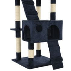 Greatstore kék macskabútor szizál kaparófákkal 170 cm