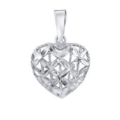 Silvego Romantikus szív alakú medál fehér aranyból SILVEGOB15003GW