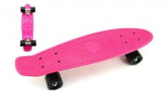 Teddies Gördeszka - pennyboard 60cm teherbírás 90kg, fém tengelyek, rózsaszín szín, fekete kerekek