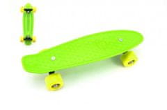 Teddies Gördeszka - pennyboard 43cm, teherbírás 60kg műanyag tengelyek, zöld, sárga kerekek