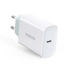 Ugreen Fast hálózati töltő adapter USB-C PD QC 4.0 30W, fehér