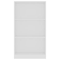 shumee 3 szintes fehér megmunkált fa könyvszekrény 60 x 24 x 109 cm