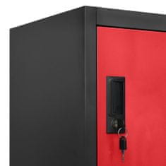 Vidaxl antracitszürke-piros acél zárható szekrény 90 x 45 x 180 cm 339801