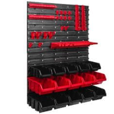 botle Függeszthető panel szerszámokhoz 58 x 78 cm és 15 db Dobozok Piros és Fekete műanyag
