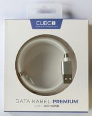 CUBE1 prémium adatkábel USB-microUSB, 1m LM06-1861B, fehér