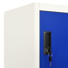 Vidaxl szürke-kék acél zárható szekrény 90 x 45 x 180 cm 339802
