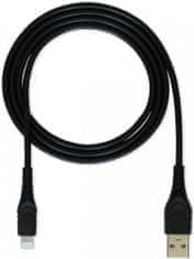 CUBE1 Adatkábel USB &gt; Lightning, 2m LM05-1102A -BLACK/2M, fekete