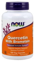 NOW Foods Quercetin &amp; Bromelain, Quercetin, 120 növényi kapszula