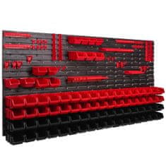 botle Fali panel szerszámokhoz 173 x 78 cm és 81 db Dobozok Piros és Fekete műanyag XL