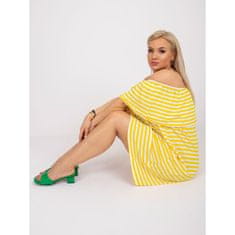 BASIC FEEL GOOD Női viszkóz plus size ruha ANNABEL sárga és fehér színben RV-SK-6638.71_364868 XL