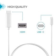 Northix USB-C (3.1) – HDMI (2.0) adapter, 1,8 m - fehér 