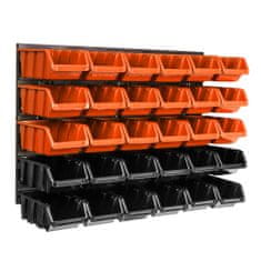 botle Fali panel 58 x 39 cm és 30 db Dobozok Narancs és Fekete Egymásra rakható doboz