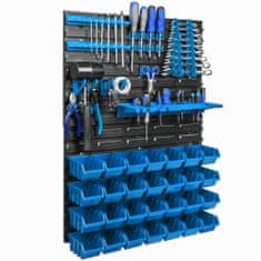 botle Műhely panel szerszámokhoz 58 x 78 cm és 28 db Dobozok Kék Doboz szerszámtartó készlettel műanyag