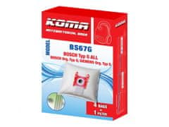 KOMA BS67G - 12 darabos porzsákkészlet Bosch Typ G ALL porszívókhoz, műanyag előlappal, szintetikus