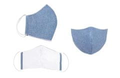 Bellatex Pamut szájtakaró rugalmas pánttal és belső zsebbel - ívhossz 16cm - Egyszínű kék