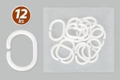 Zuhanyfüggöny gyűrűk - 5x3,5 cm - fehér