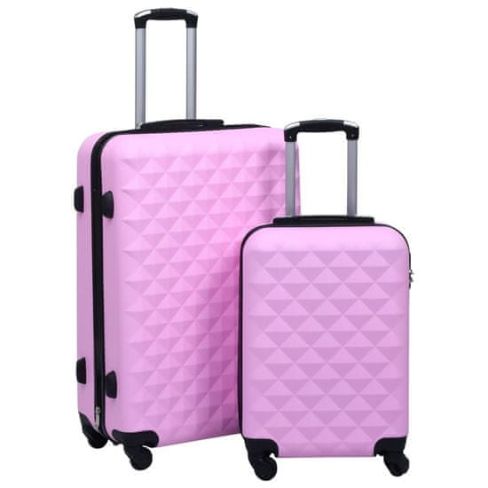 Vidaxl 2 db rózsaszín ABS keményfalú gurulós bőrönd 92429
