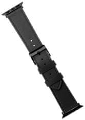 FIXED Leather Strap Apple Watch Bőrszíj 38/40/41 mm-es órához FIXLST-436-BK, Fekete