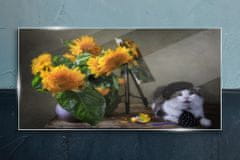 COLORAY.HU Üvegkép Virágok állati macska 100x50 cm