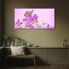 COLORAY.HU Üvegkép Virágok természet pillangó 100x50 cm