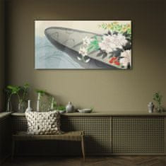 COLORAY.HU Üvegkép Virágos csónak virágok víz 100x50 cm