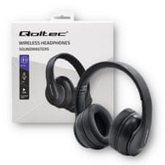 Qoltec Soundmasters vezeték nélküli fejhallgató mikrofonnal | BT 5.0 AB| Fekete