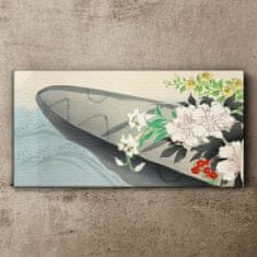 COLORAY.HU Vászonkép Virágos csónak virágok víz 100x50 cm