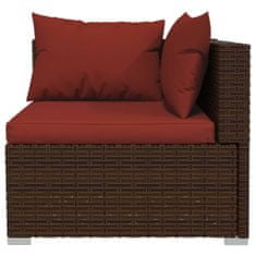 shumee 2-személyes barna polyrattan kanapé párnákkal