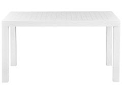 Beliani Fehér Rattan Kerti Asztal 140 x 80 cm FOSSANO