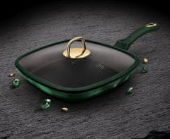 Berlingerhaus Grill serpenyő fedővel és titán felülettel 28 cm Emerald Collection BH-6051