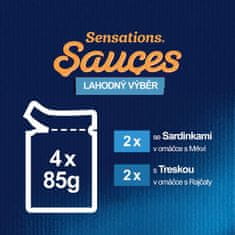 Felix Sensations Sauces tőkehal és szardínia mártásban 48 x 85 g