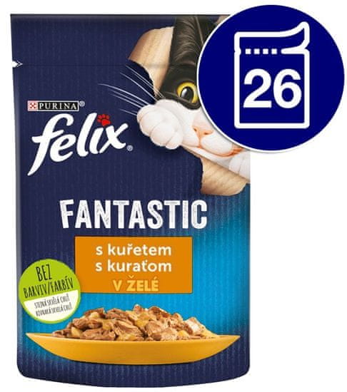 Felix Fantastic csirke zselében 26 x 85 g
