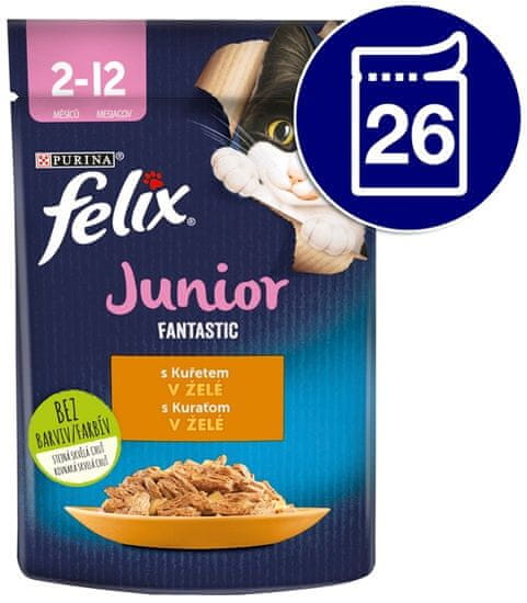 Felix Fantastic Junior csirkehússal zselében 26 x 85 g