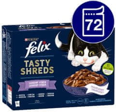 Felix Tasty Shreds marhahússal, csirke, lazac, tonhal lében 12x80g