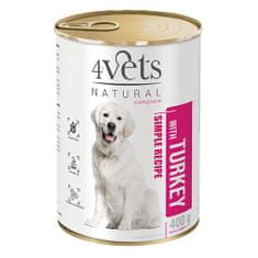 4VETS NATURAL SIMPLE RECIPE pulykahússal 400g konzerv kutyáknak