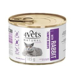 4VETS NATURAL SIMPLE RECIPE STERILIZED nyúlhússal 185g konzerv ivartalanított macskáknak