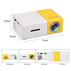 Northix Hordozható LED projektor - fehér és sárga 