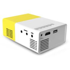 Northix Hordozható LED projektor - fehér és sárga 