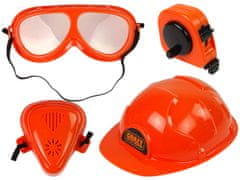Lean-toys DIY készlet hátizsák sisak szerszámok narancssárga szemüveg