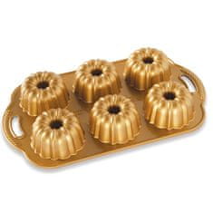 NordicWare Fémtányér hat kis muffinnal ANNIVERSARY arany