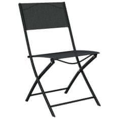 shumee 2 db fekete acél és textilén összecsukható kültéri szék